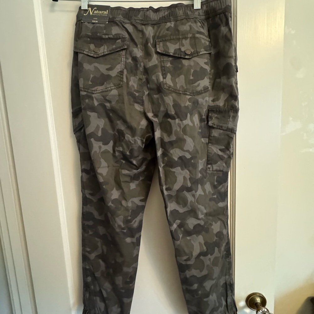 Natural Reflections Gray Camouflage Cargo Pants